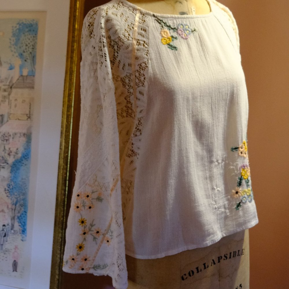 Pretty Peasant Blouse with Embroidery Detail